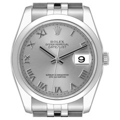 Rolex Datejust Silver Roman Dial Jubilee Bracelet Steel Mens Watch 116200