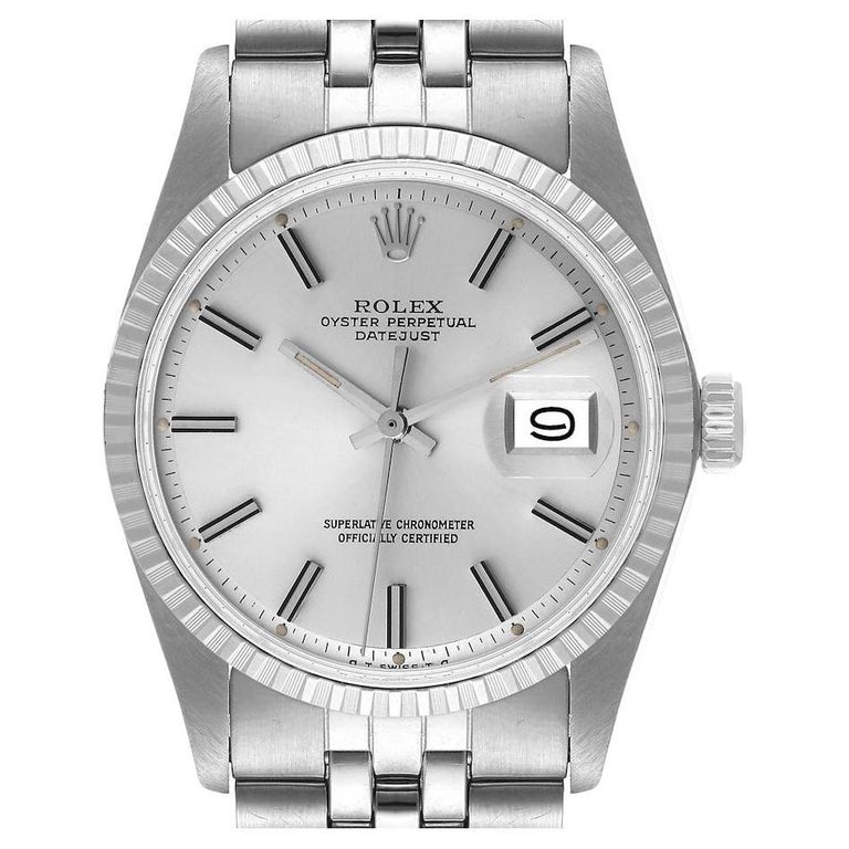 Rolex Datejust Silver Sigma Dial Oyster Bracelet Vintage Mens Watch