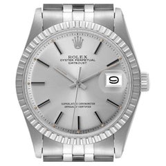 Rolex Datejust Silver Sigma Dial Oyster Bracelet Vintage Mens Watch 1603