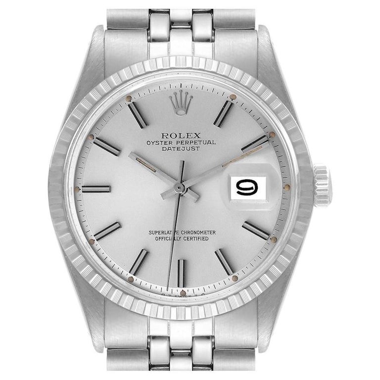 Rolex Datejust Silver Sigma Dial Steel Vintage Mens Watch 1603 For Sale