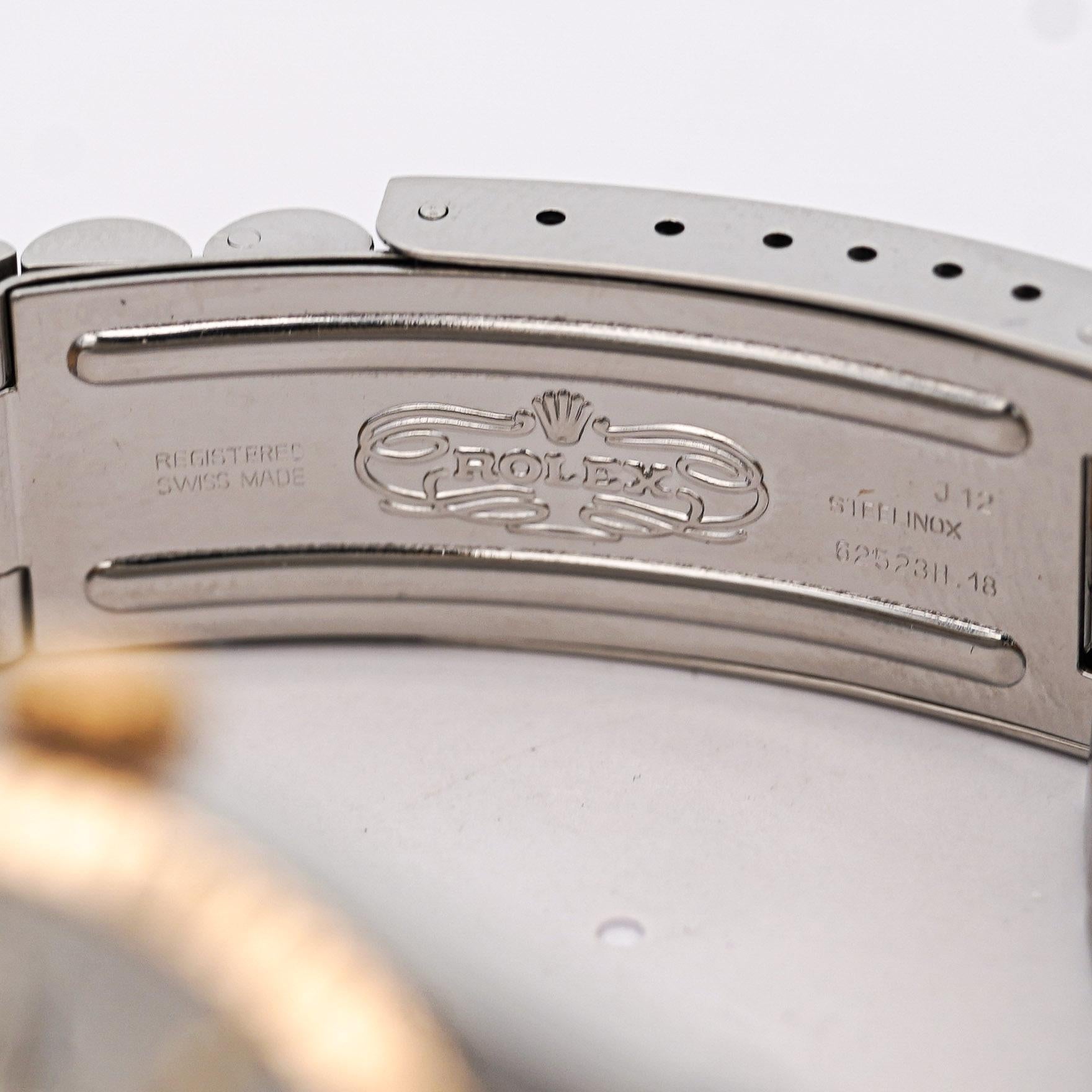 Rolex Datejust Silver Tapestry Dial 2 Tone Jubilee 36mm 16013 Uhr Box/Papiere im Angebot 1