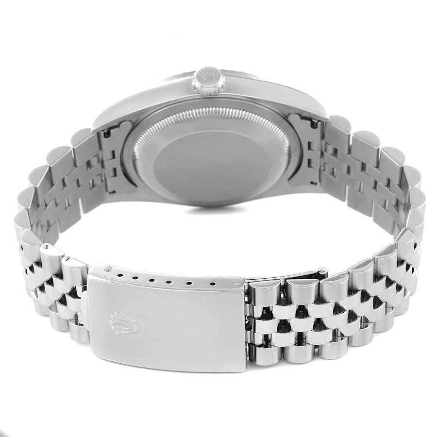 Montre pour homme Datejust en acier avec cadran et lunette tournée en tapisserie argentée, Rolex 16220 2