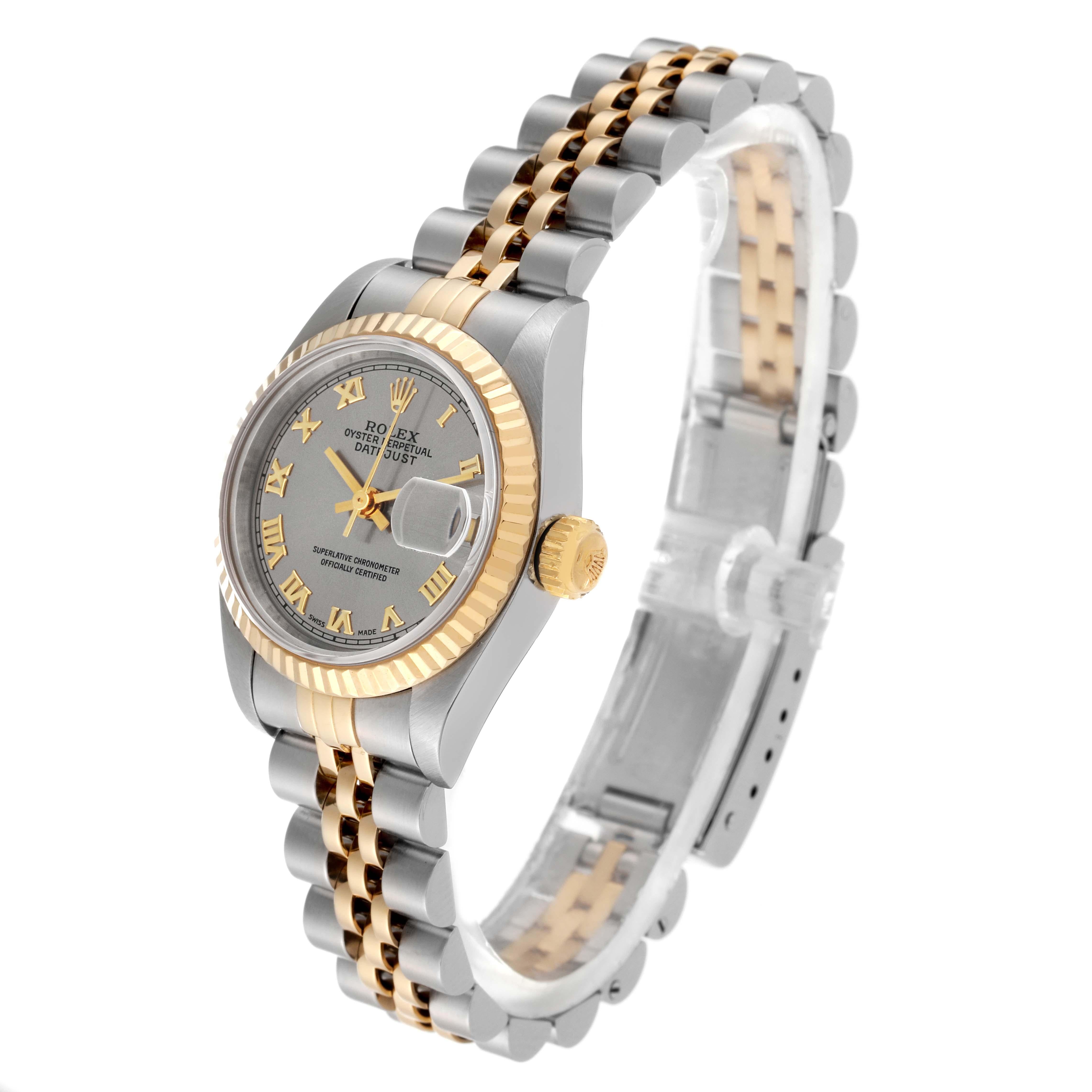 Rolex Datejust Slate Dial Steel Yellow Gold Ladies Watch 69173 For Sale 1