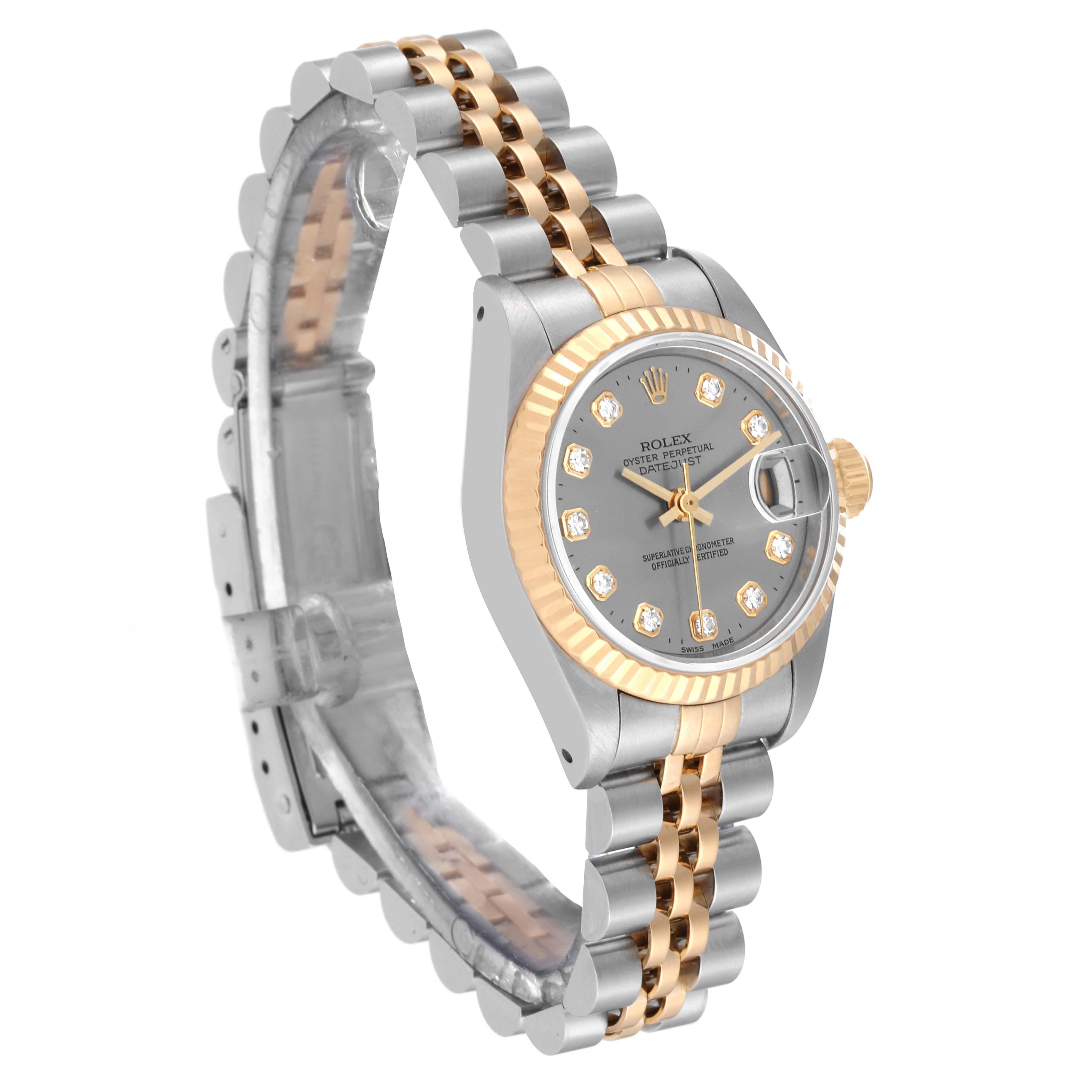 Rolex Datejust Slate Diamond Dial Steel Yellow Gold Ladies Watch 69173 4