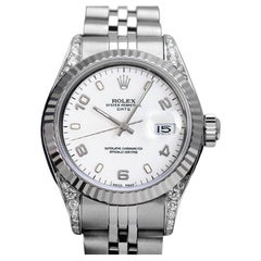 Reloj de pulsera Rolex Datejust SS Mujer 26mm Esfera Blanca Clásico + Tapones RT