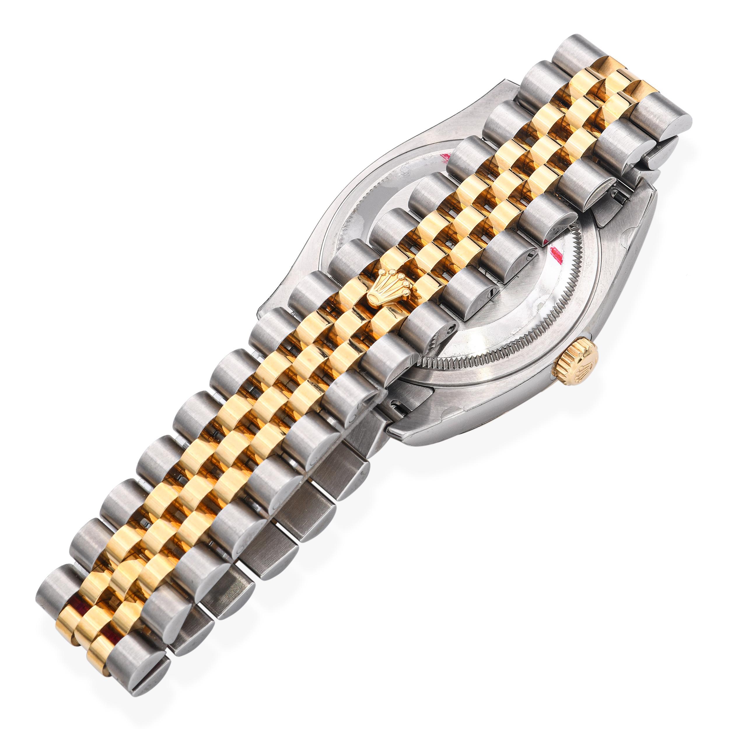 Rolex Datejust Edelstahl & 18k Gelbgold Automatik Herrenuhr 116233 im Angebot 3