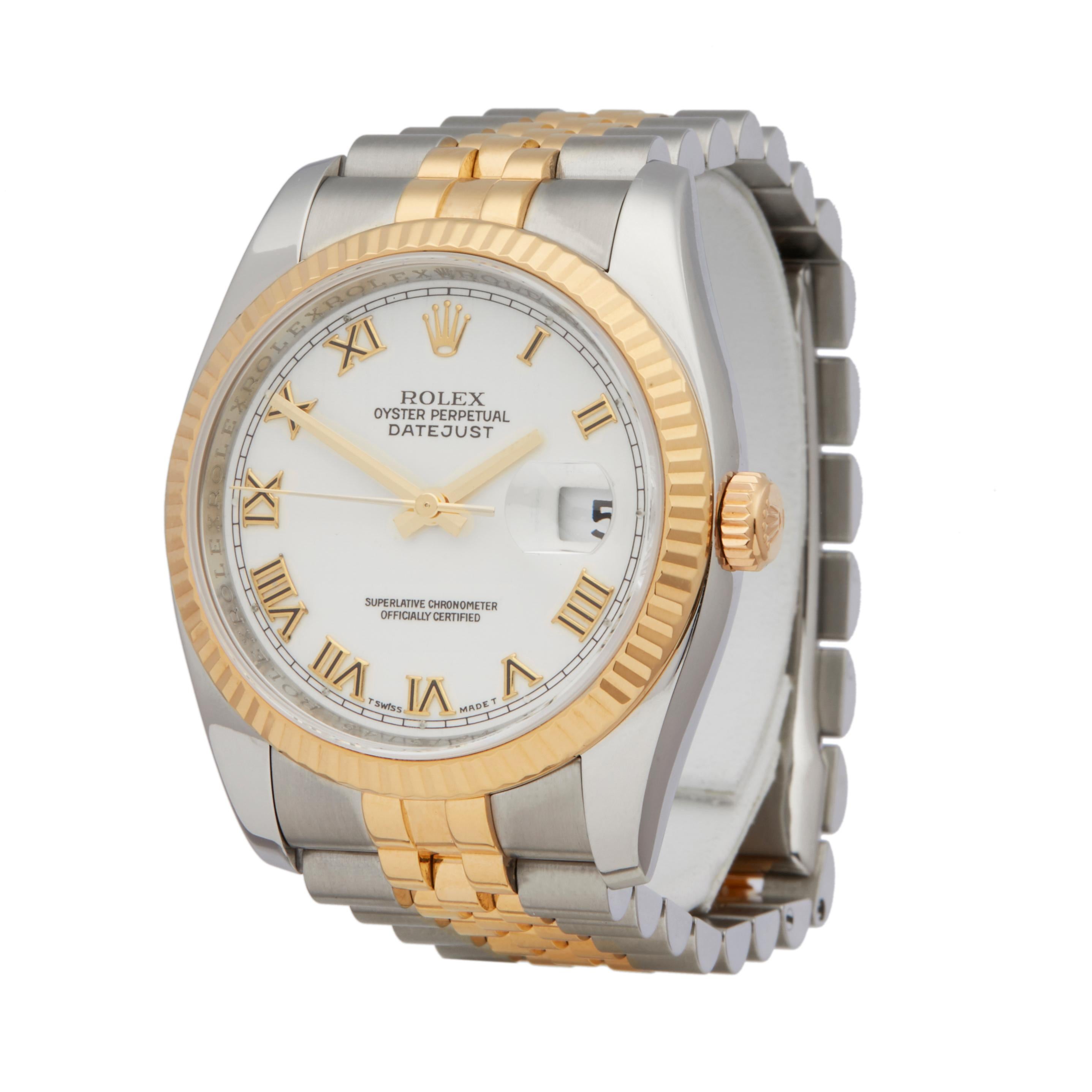 Reference: W3678
Manufacturer: Rolex
Model: Datejust
Model Reference: 116233
Age: 16th June 2010
Gender: Unisex
Box and Papers: Box, Manuals and Guarantee
Dial: Green Arabic
Glass: Sapphire Crystal
Movement: Automatic
Water Resistance: To