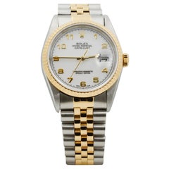 Rolex Datejust Stainless Steel and 18 Karat Yellow Gold White Dial #M16233