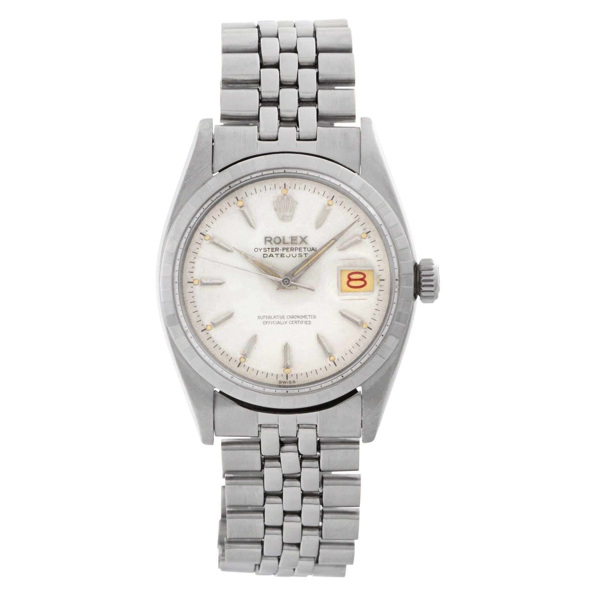Rolex Datejust Stainless Steel Automatic Wristwatch with Roulette Date Ref 6605