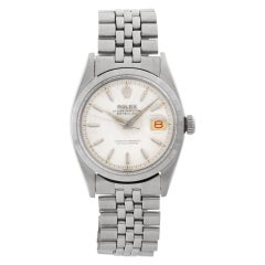 Vintage Rolex Datejust Stainless Steel Automatic Wristwatch with Roulette Date Ref 6605
