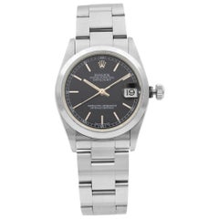 Rolex Datejust Edelstahl schwarzes Zifferblatt automatische Damenuhr 78240