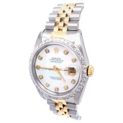 Rolex Datejust Edelstahl Gold 1::25 Karat Diamant Lünette Jubiläum Band 16233