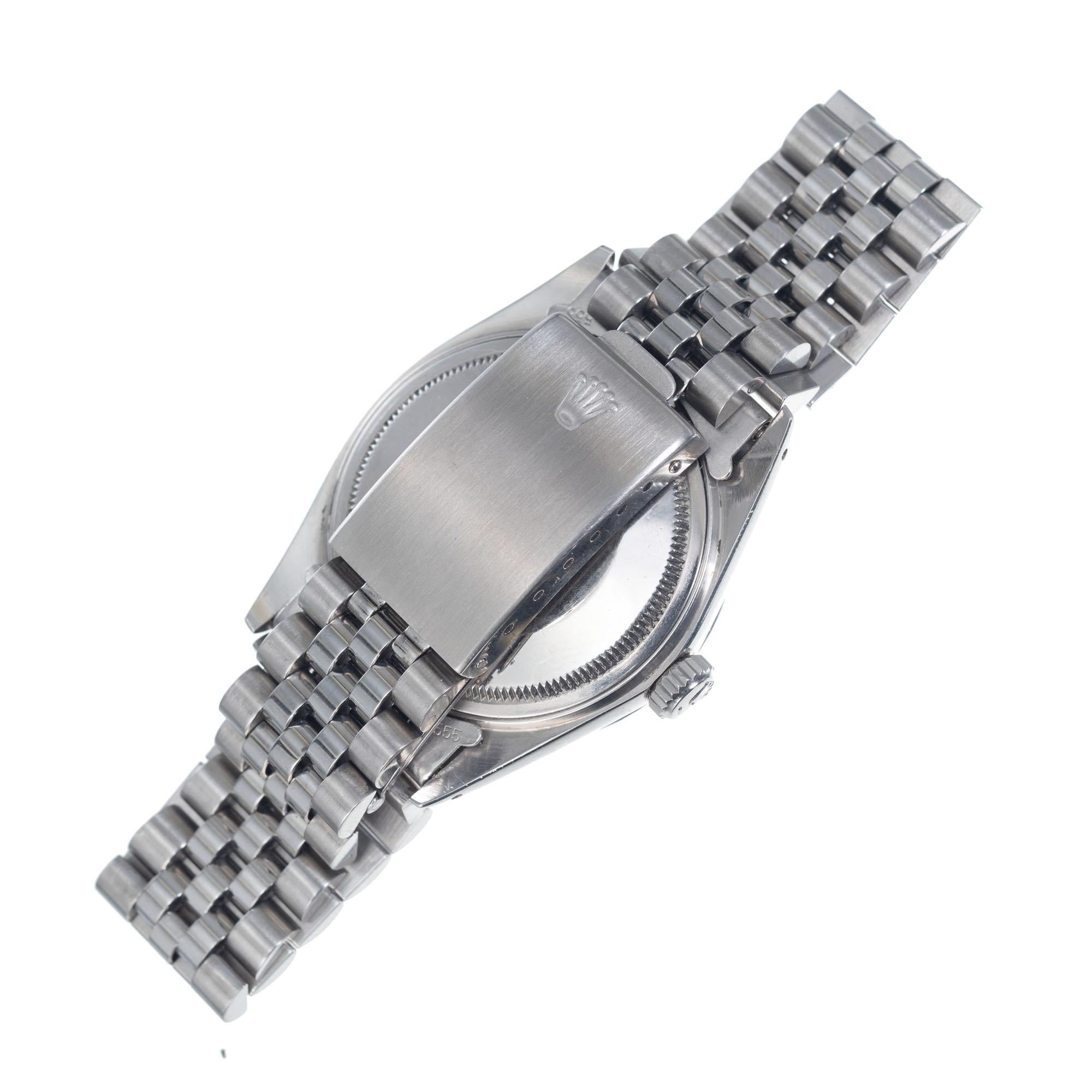 Rolex Datejust Stainless Steel Gold Custom Blue Dial Wristwatch Ref 16030 1