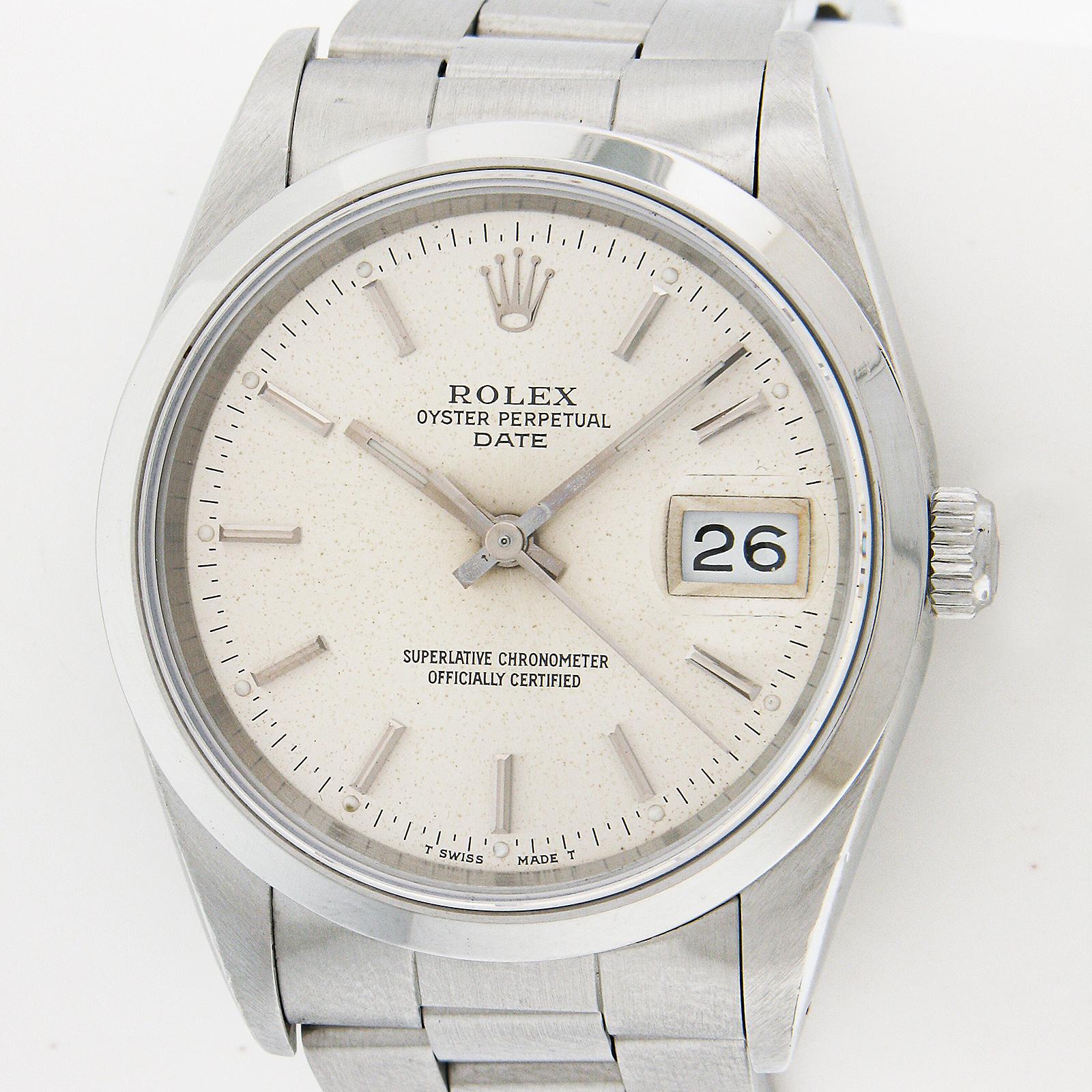Rolex Datejust Stainless Steel Jubilee Silver Dial 36mm Engine Turned Watch In Excellent Condition For Sale In Montclair, NJ