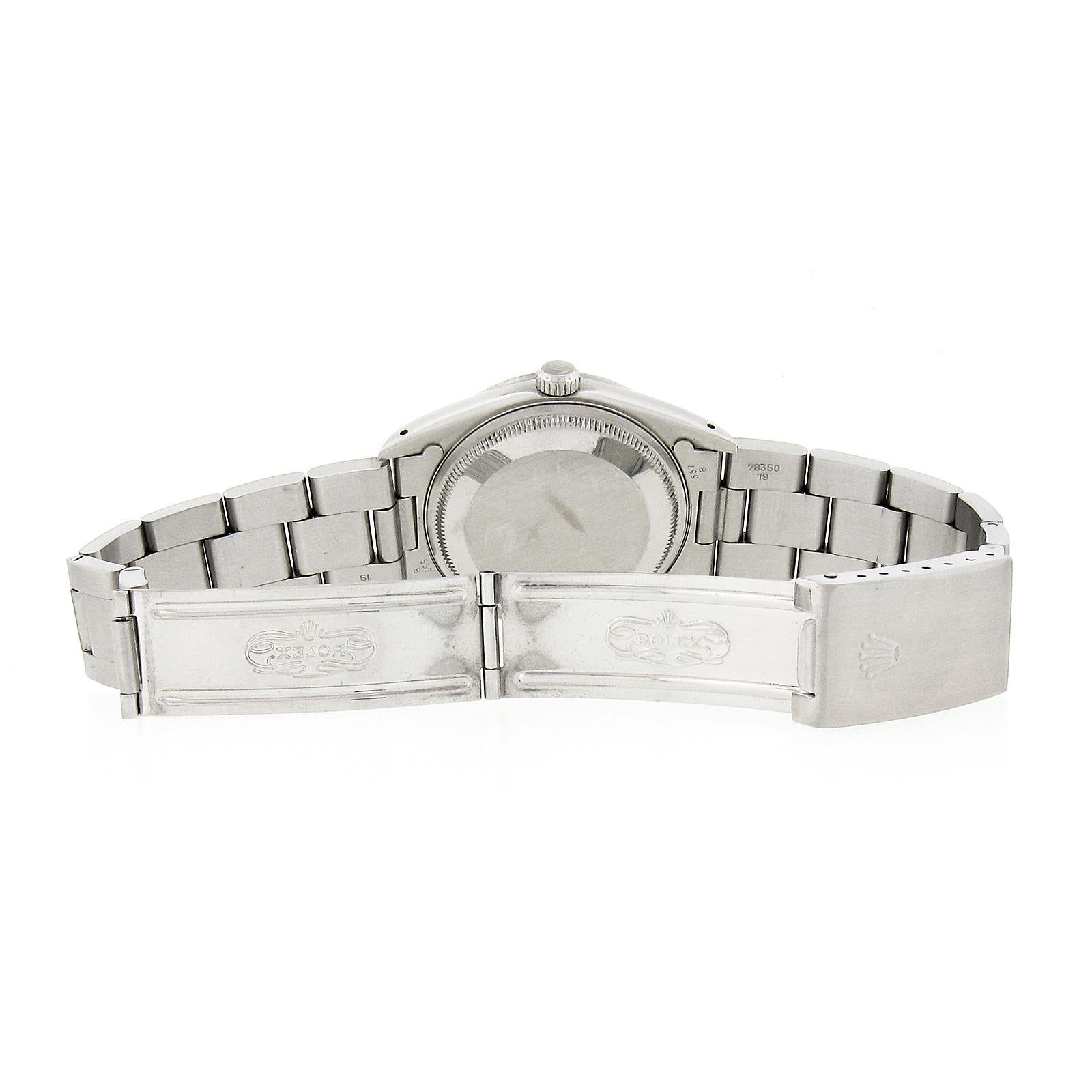 Rolex Datejust Stainless Steel Jubilee Silver Dial 36mm Engine Turned Watch For Sale 2