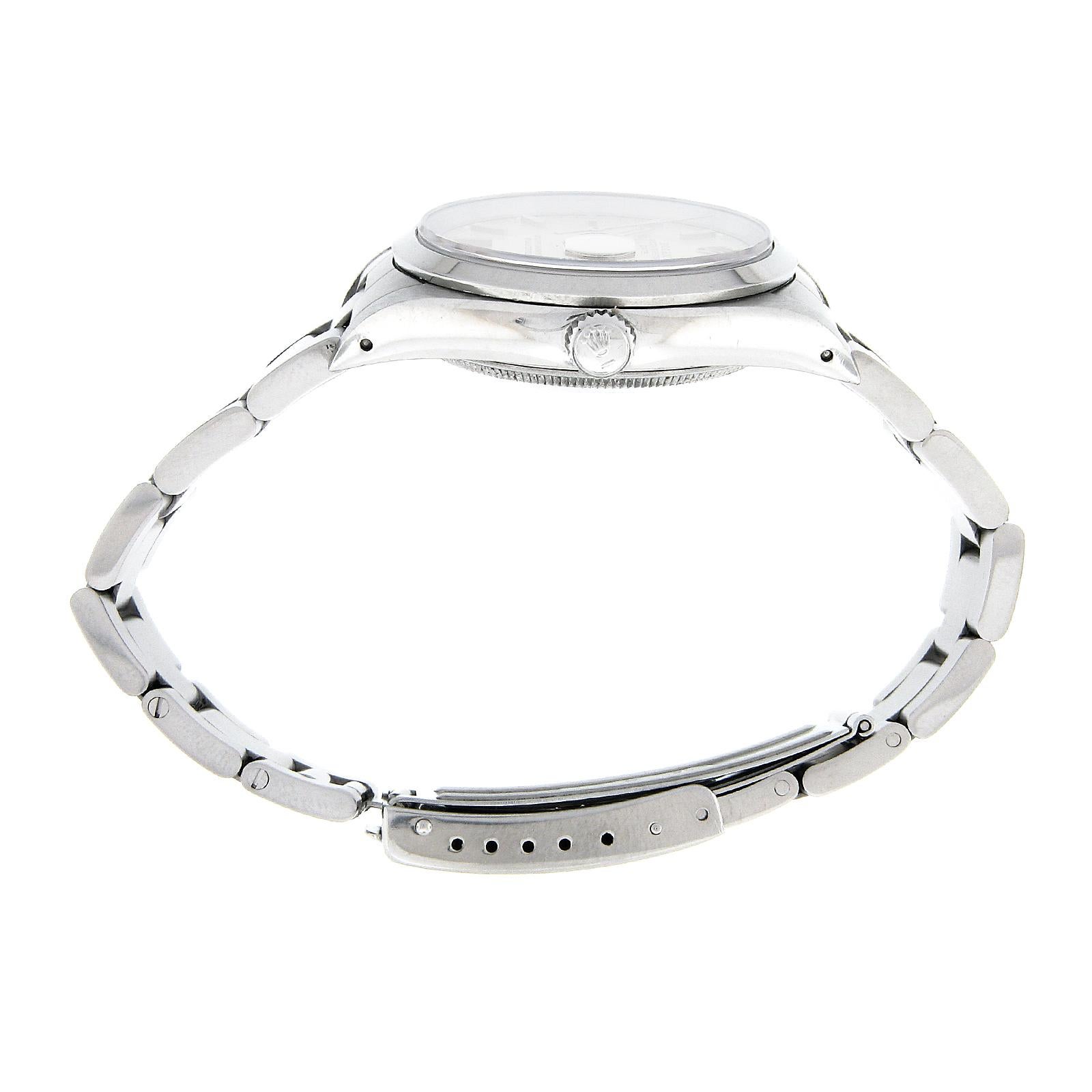 Rolex Datejust Stainless Steel Jubilee Silver Dial 36mm Engine Turned Watch For Sale 3