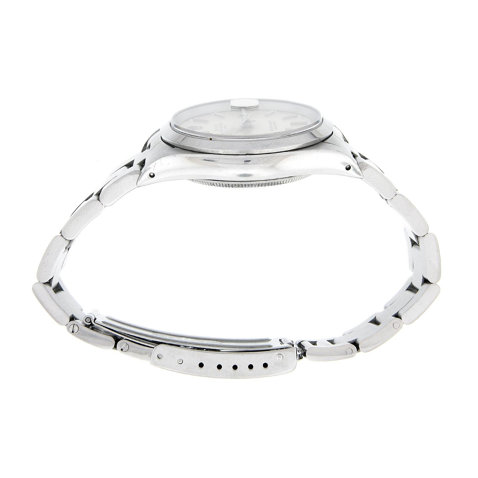 Rolex Datejust Stainless Steel Jubilee Silver Dial 36mm Engine Turned Watch For Sale 4
