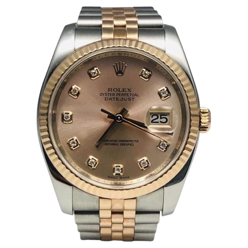 Rolex DateJust Stainless Steel/Rose Gold Diamond Dial Ref. 116231