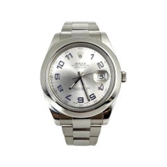 Rolex Datejust Stainless Steel Silver Arabic Dial