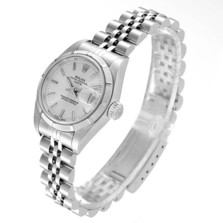 Women's Rolex Datejust Stainless Steel Silver Baton Dial Ladies Watch 79190