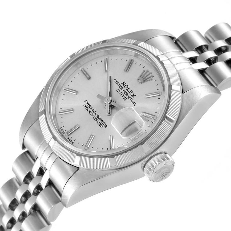 Rolex Datejust Stainless Steel Silver Baton Dial Ladies Watch 79190 1