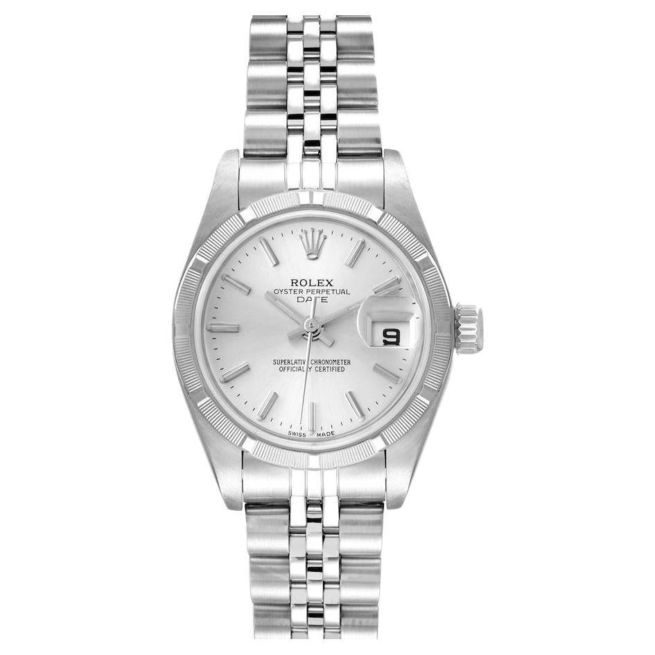 Rolex Datejust Stainless Steel Silver Baton Dial Ladies Watch 79190 For Sale