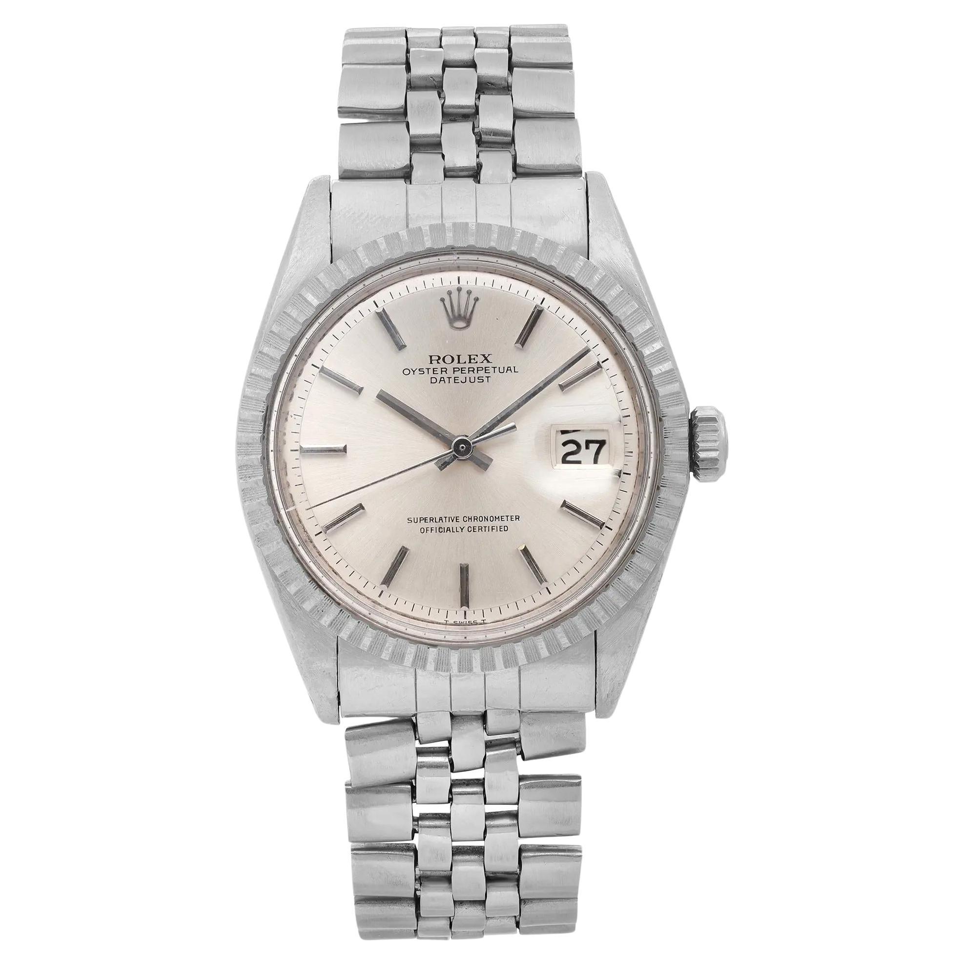 Rolex Datejust Stainless Steel Silver Dial Automatic Men Watch 1601 For Sale