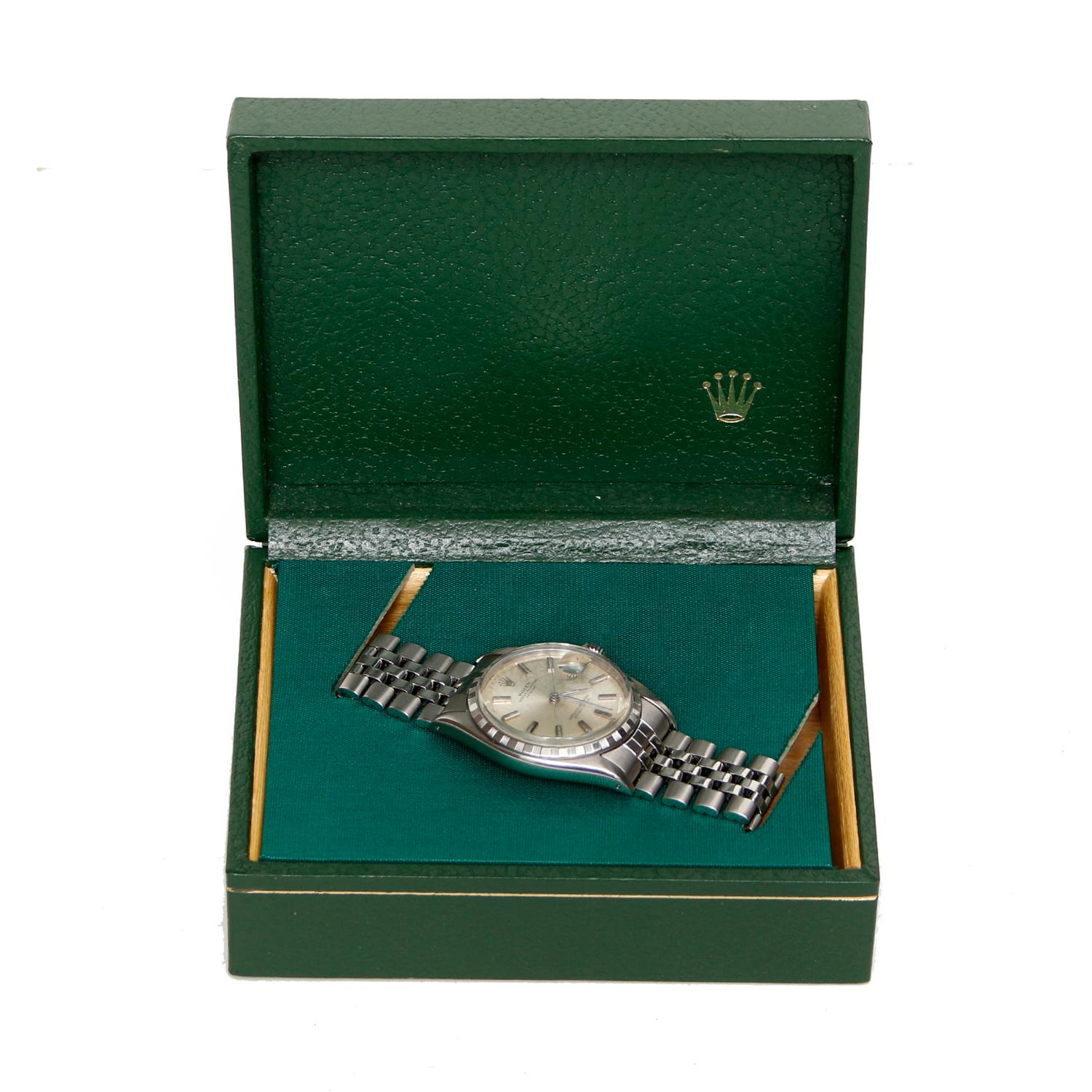 Rolex Montre Datejust en acier inoxydable 6605 en vente 2