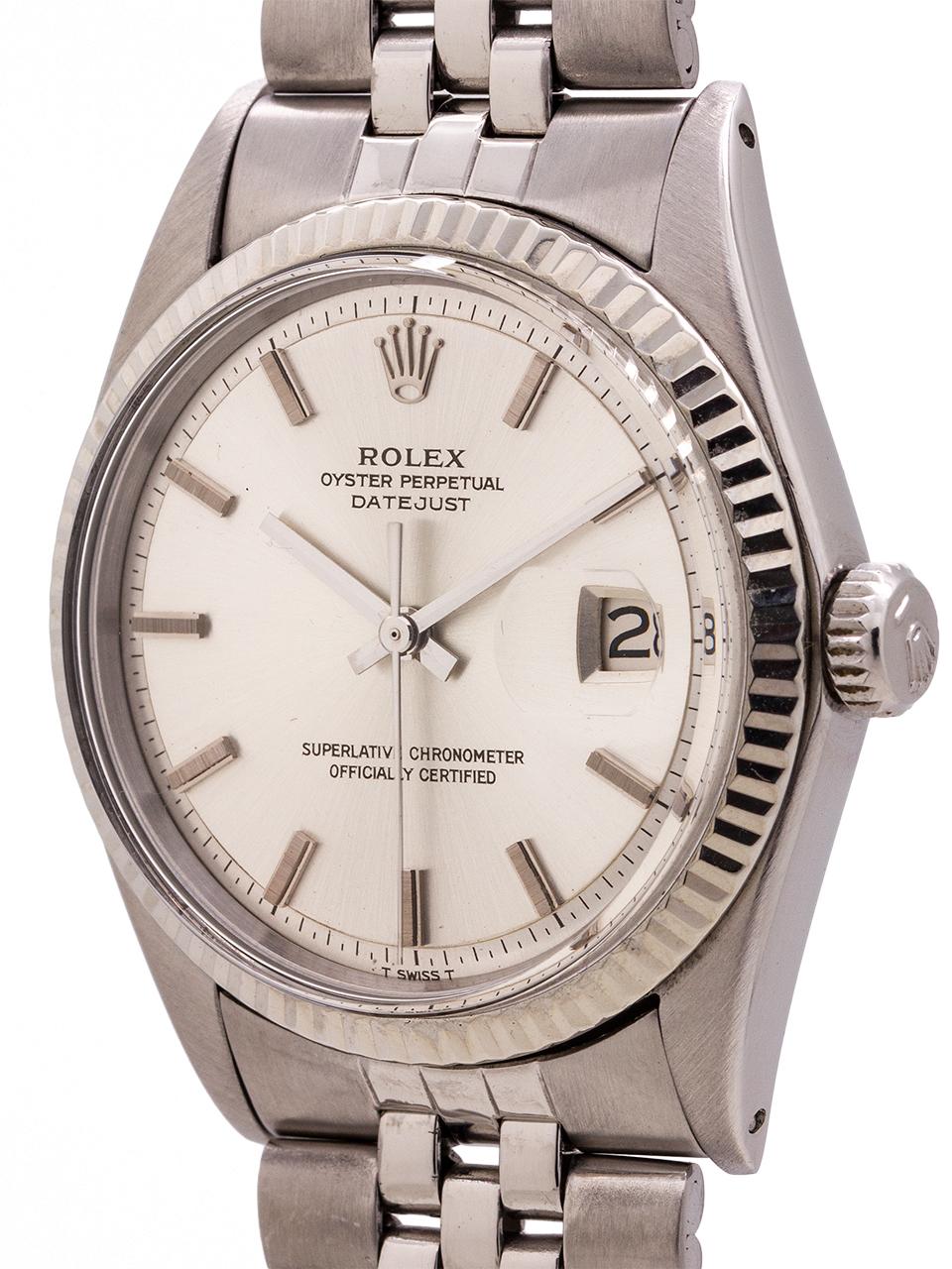 Rolex Datejust Stainless Steel and White Gold Ref 1601 circa 1968 In Excellent Condition In West Hollywood, CA