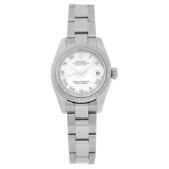 Used Rolex Datejust Stainless Steel White Roman Dial Ref. 179174
