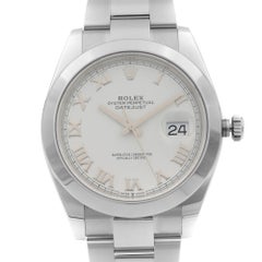 Rolex Datejust Stainless Steel White Roman Dial Automatic Men’s Watch 126300