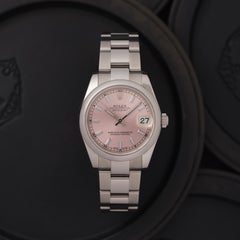 Rolex DateJust Edelstahl mit seltenem rosa Zifferblatt Model No. 17840 31mm Uhr