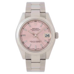 Rolex DateJust Edelstahl mit seltenem rosa Zifferblatt Model No. 17840 31mm Uhr