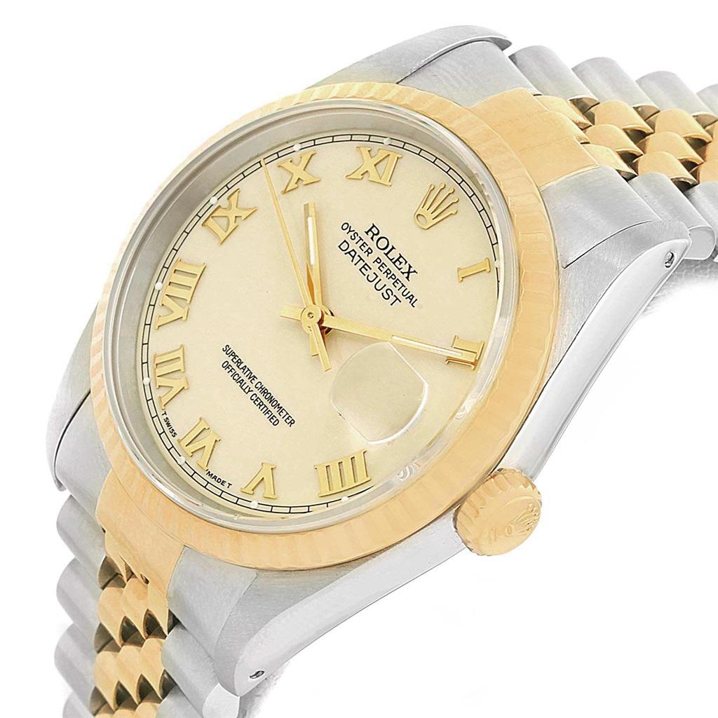Rolex Datejust Stainless Steel Yellow Gold Men’s Watch 16233 Box In Excellent Condition For Sale In Atlanta, GA