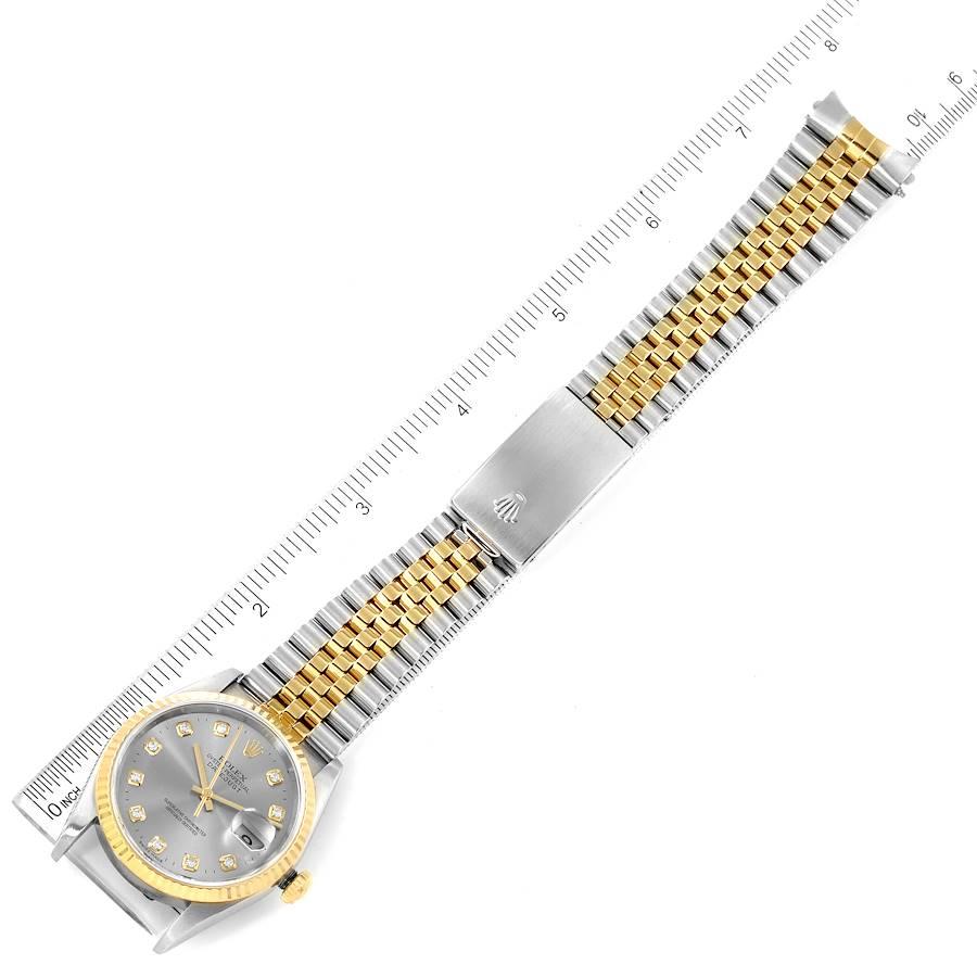 Rolex Montre Datejust en acier inoxydable et or jaune pour hommes 16233, avec boîte et papiers d'origine 6