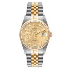 Rolex Datejust Stainless Steel Yellow Gold Mens Watch 16233 Box Papers