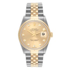 Rolex Datejust Stainless Steel Yellow Gold Mens Watch 16233 Box Papers