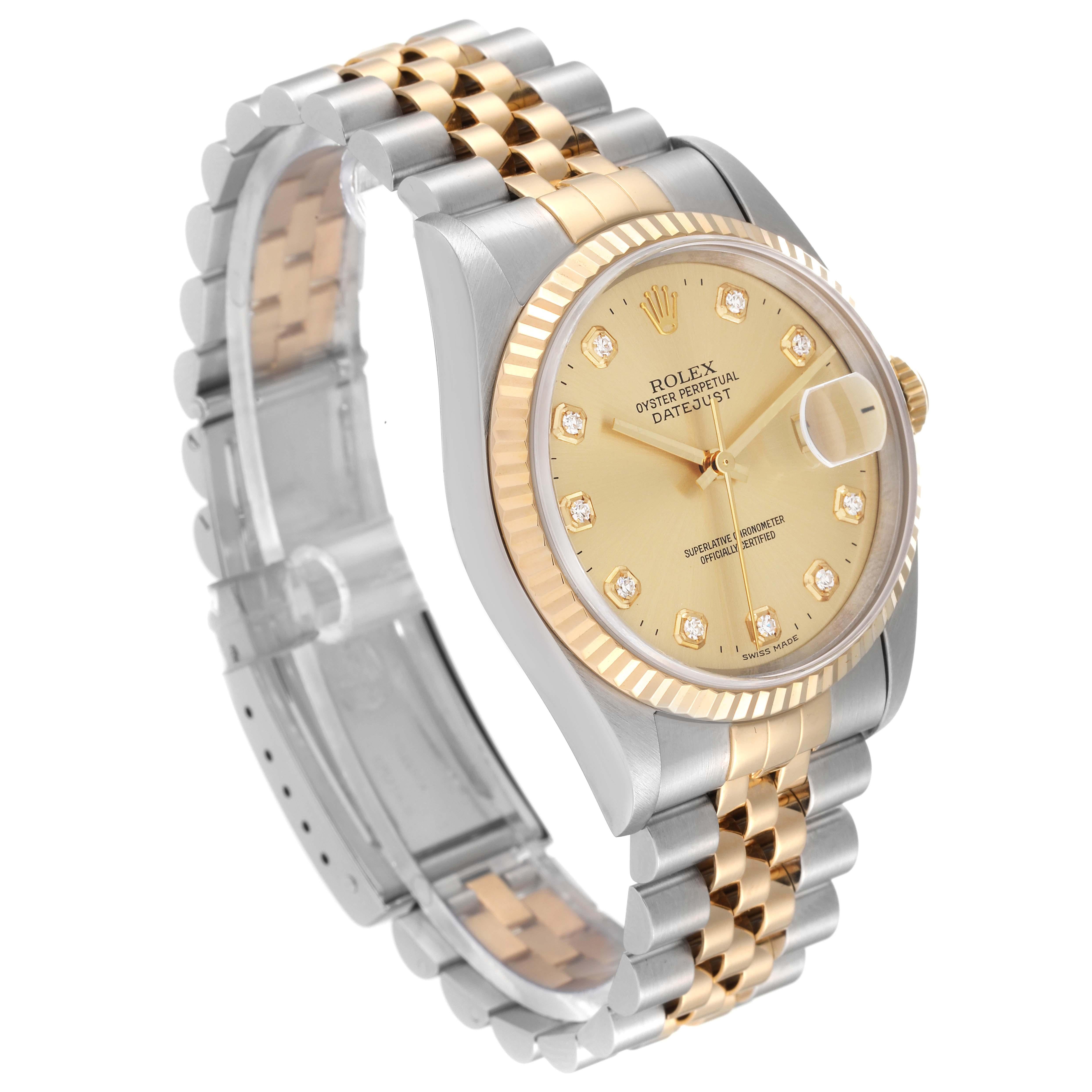 Rolex Datejust Stainless Steel Yellow Gold Mens Watch 16233 Box Papers In Good Condition In Atlanta, GA