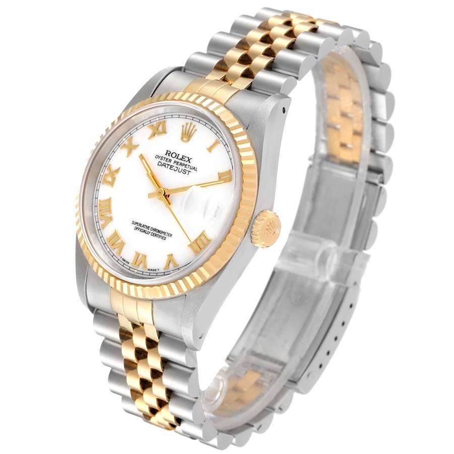 Rolex Datejust Stainless Steel Yellow Gold Mens Watch 16233 Box Papers In Excellent Condition In Atlanta, GA
