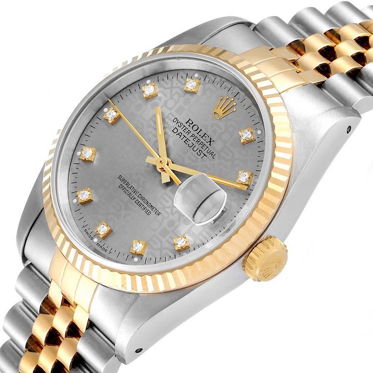 Rolex Datejust Stainless Steel Yellow Gold Mens Watch 16233 Box Papers ...