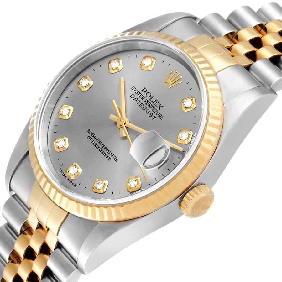 Men's Rolex Datejust Stainless Steel Yellow Gold Mens Watch 16233 Box Papers For Sale