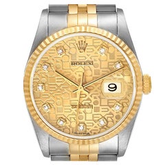 Rolex Datejust Edelstahl Gelbgold Herrenuhr 16233 Box Papiere