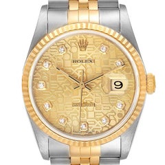 Rolex Datejust Stainless Steel Yellow Gold Mens Watch 16233 Box Papers