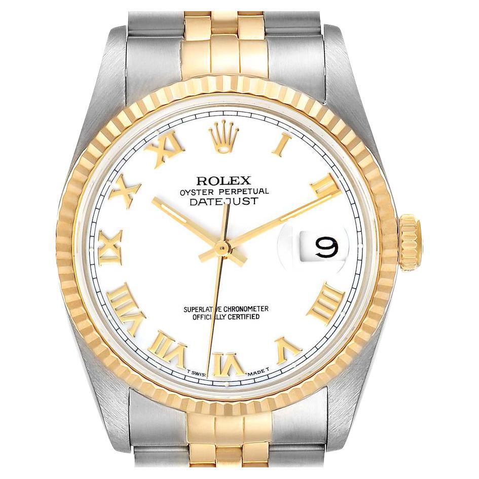 Rolex Datejust Stainless Steel Yellow Gold Mens Watch 16233 Box Papers ...