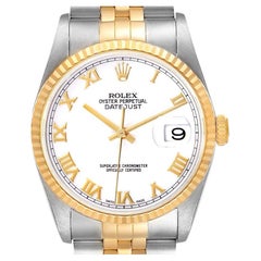 Rolex Datejust Stainless Steel Yellow Gold Mens Watch 16233 