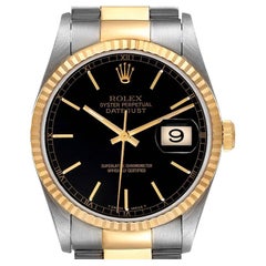 Rolex Datejust Stainless Steel Yellow Gold Mens Watch 16233 Box Papers