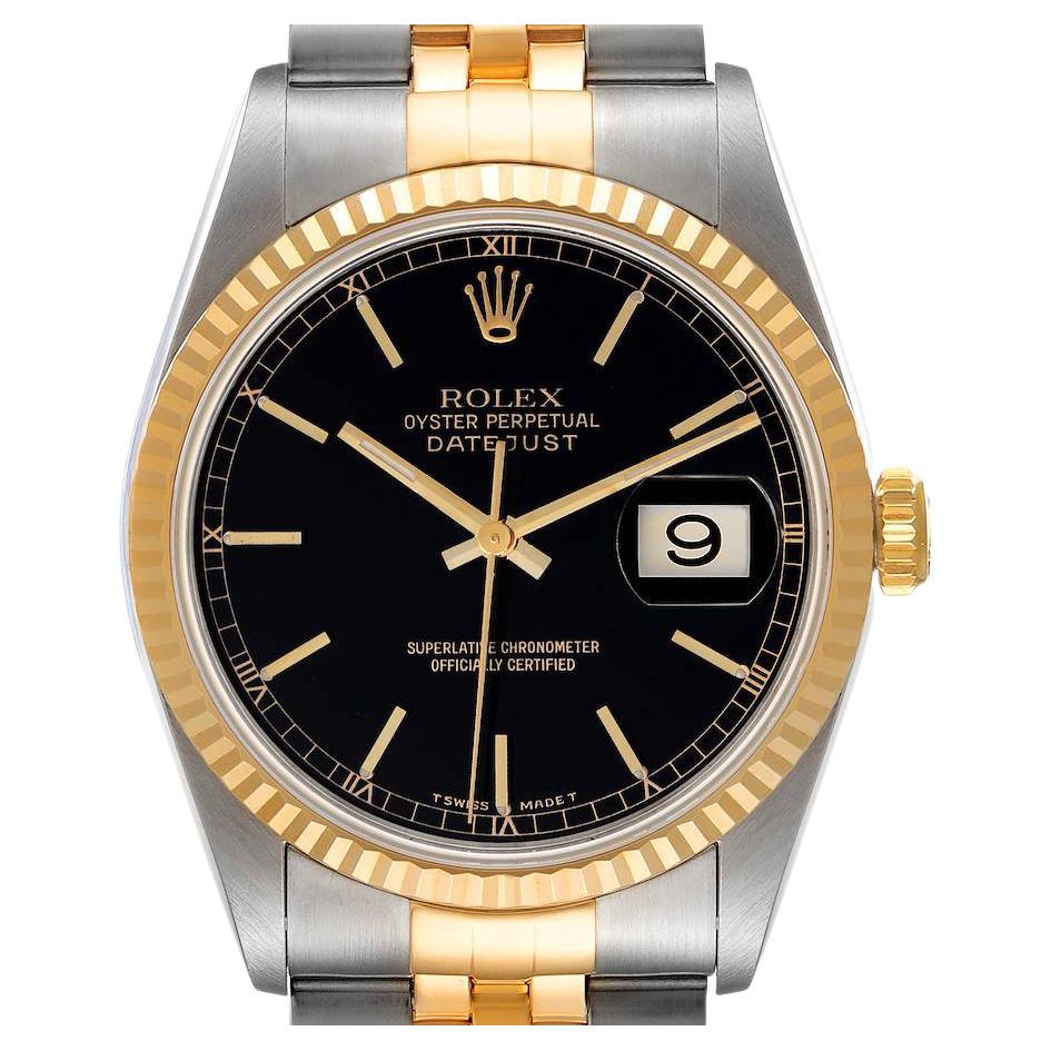 Rolex Datejust Stainless Steel Yellow Gold Mens Watch 16233 Box Papers ...