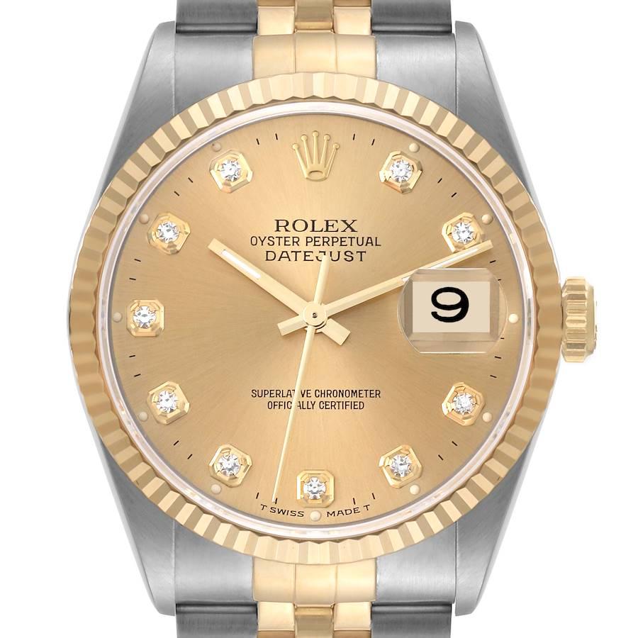 Rolex Datejust Stainless Steel Yellow Gold Mens Watch 16233 Box Papers