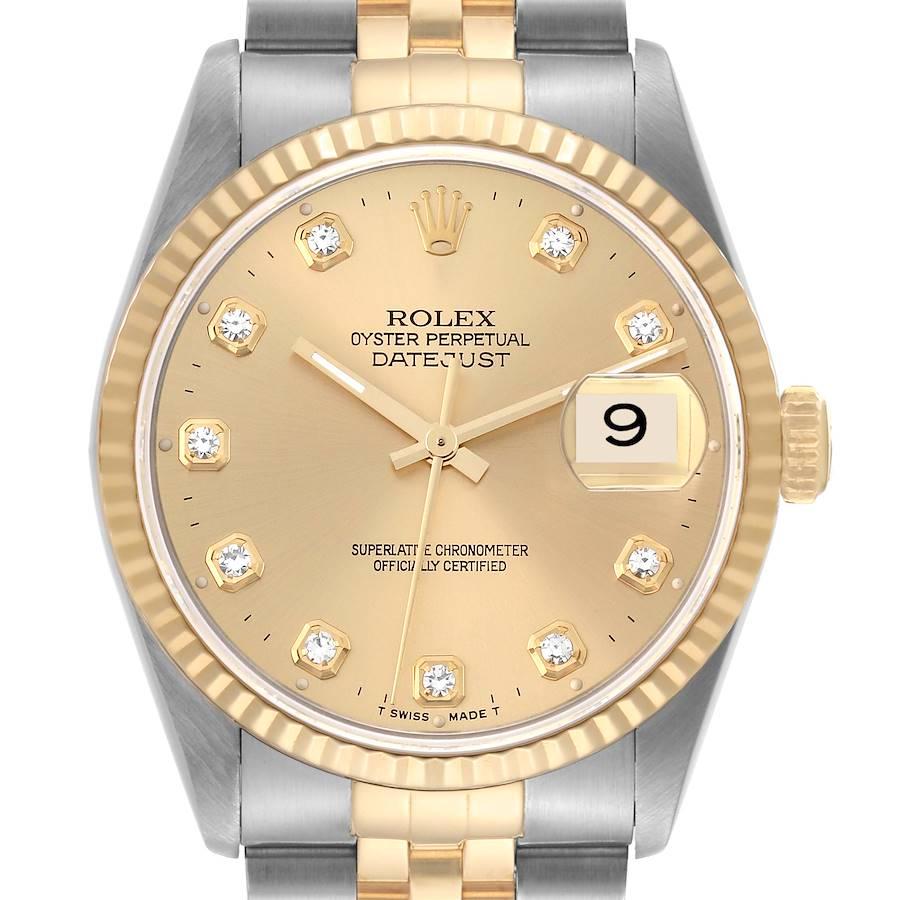 Rolex Datejust Stainless Steel Yellow Gold Mens Watch 16233 Box Papers ...