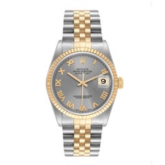 Rolex Datejust Stainless Steel Yellow Gold Mens Watch 16233